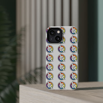 Custom Image Magnetic Impact-Resistant Phone Case — Rainbow Geometric Logo Pattern