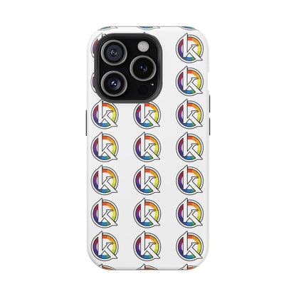 Custom Image Magnetic Impact-Resistant Phone Case — Rainbow Geometric Logo Pattern
