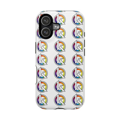 Custom Image Magnetic Impact-Resistant Phone Case — Rainbow Geometric Logo Pattern