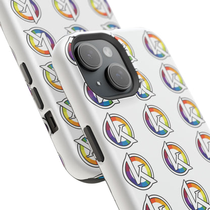 Custom Image Magnetic Impact-Resistant Phone Case — Rainbow Geometric Logo Pattern