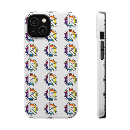 Custom Image Magnetic Impact-Resistant Phone Case — Rainbow Geometric Logo Pattern