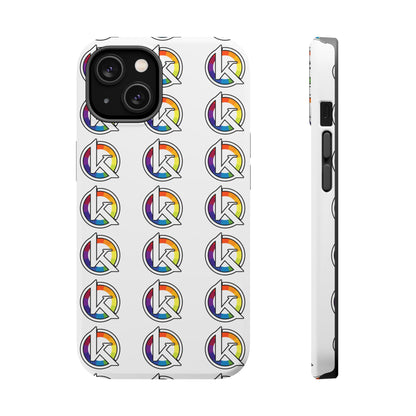 Custom Image Magnetic Impact-Resistant Phone Case — Rainbow Geometric Logo Pattern