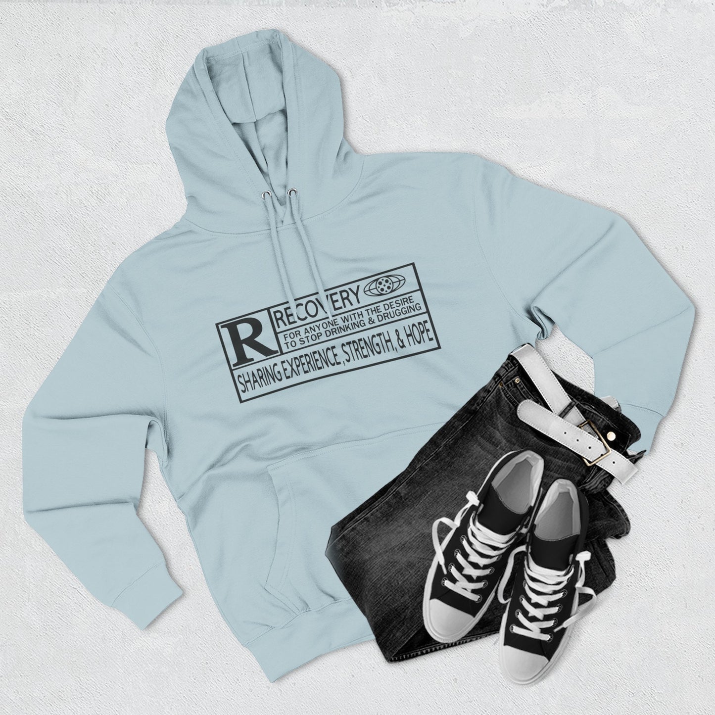 Recovery Hoodie – "Sharing Experience, Strength & Hope" Fleece Pullover