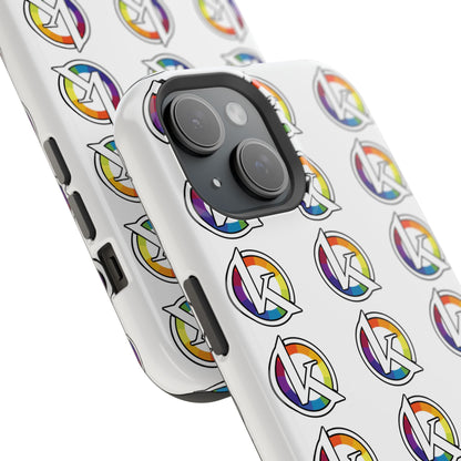 Custom Image Magnetic Impact-Resistant Phone Case — Rainbow Geometric Logo Pattern