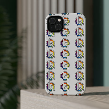 Custom Image Magnetic Impact-Resistant Phone Case — Rainbow Geometric Logo Pattern