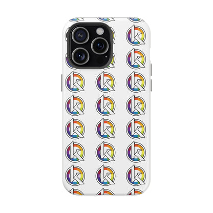Custom Image Magnetic Impact-Resistant Phone Case — Rainbow Geometric Logo Pattern