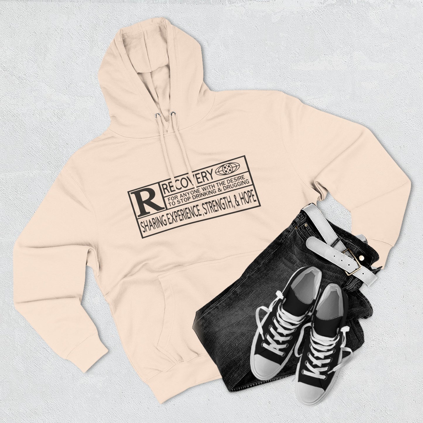 Recovery Hoodie – "Sharing Experience, Strength & Hope" Fleece Pullover