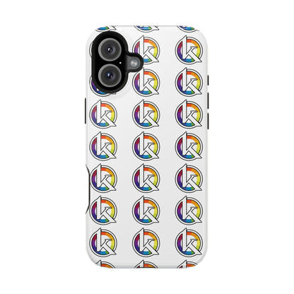 Custom Image Magnetic Impact-Resistant Phone Case — Rainbow Geometric Logo Pattern