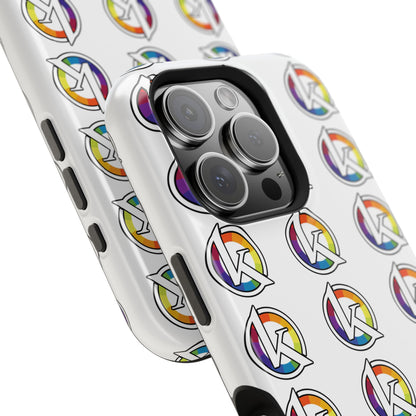 Custom Image Magnetic Impact-Resistant Phone Case — Rainbow Geometric Logo Pattern