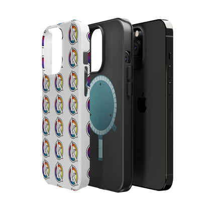 Custom Image Magnetic Impact-Resistant Phone Case — Rainbow Geometric Logo Pattern