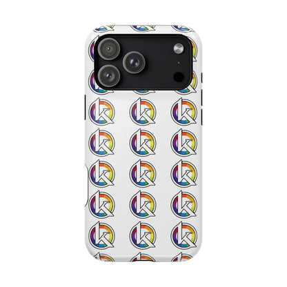 Custom Image Magnetic Impact-Resistant Phone Case — Rainbow Geometric Logo Pattern
