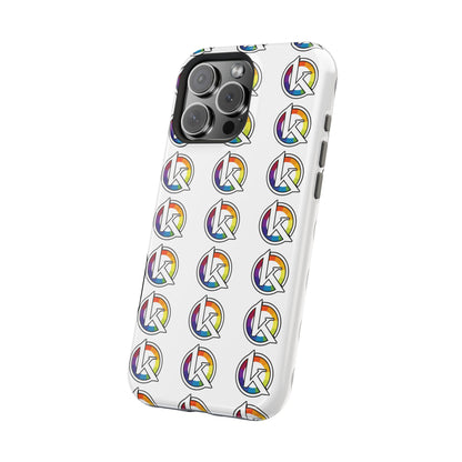 Custom Image Magnetic Impact-Resistant Phone Case — Rainbow Geometric Logo Pattern