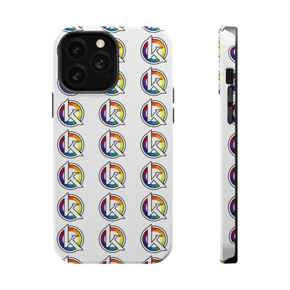 Custom Image Magnetic Impact-Resistant Phone Case — Rainbow Geometric Logo Pattern