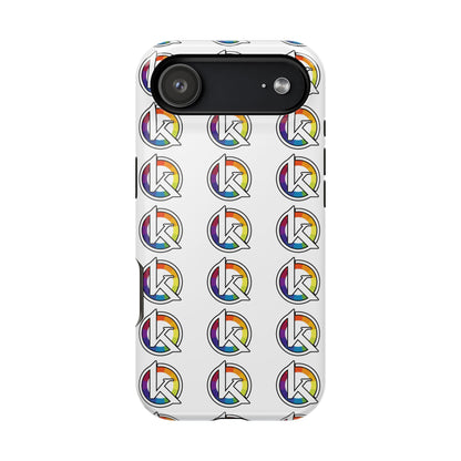 Custom Image Magnetic Impact-Resistant Phone Case — Rainbow Geometric Logo Pattern