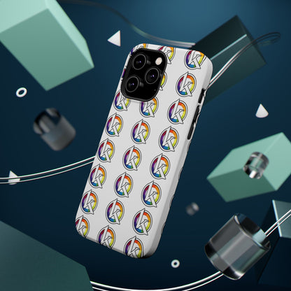 Custom Image Magnetic Impact-Resistant Phone Case — Rainbow Geometric Logo Pattern