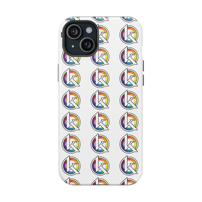 Custom Image Magnetic Impact-Resistant Phone Case — Rainbow Geometric Logo Pattern