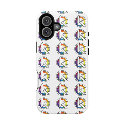 Custom Image Magnetic Impact-Resistant Phone Case — Rainbow Geometric Logo Pattern