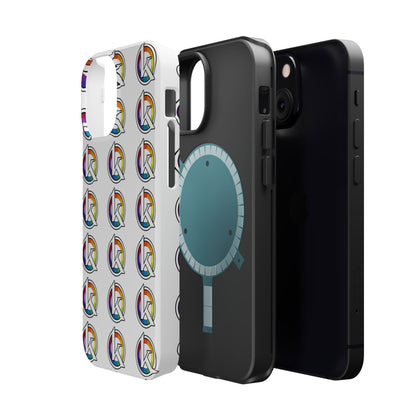 Custom Image Magnetic Impact-Resistant Phone Case — Rainbow Geometric Logo Pattern