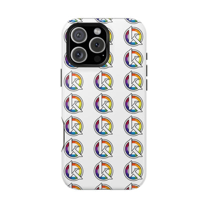 Custom Image Magnetic Impact-Resistant Phone Case — Rainbow Geometric Logo Pattern