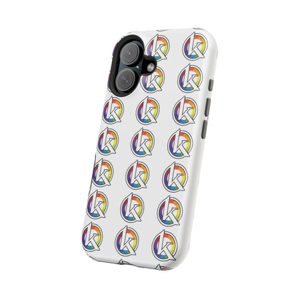 Custom Image Magnetic Impact-Resistant Phone Case — Rainbow Geometric Logo Pattern