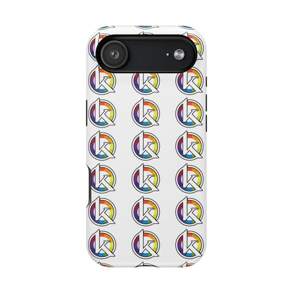 Custom Image Magnetic Impact-Resistant Phone Case — Rainbow Geometric Logo Pattern