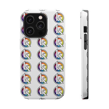 Custom Image Magnetic Impact-Resistant Phone Case — Rainbow Geometric Logo Pattern