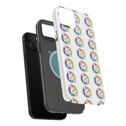 Custom Image Magnetic Impact-Resistant Phone Case — Rainbow Geometric Logo Pattern