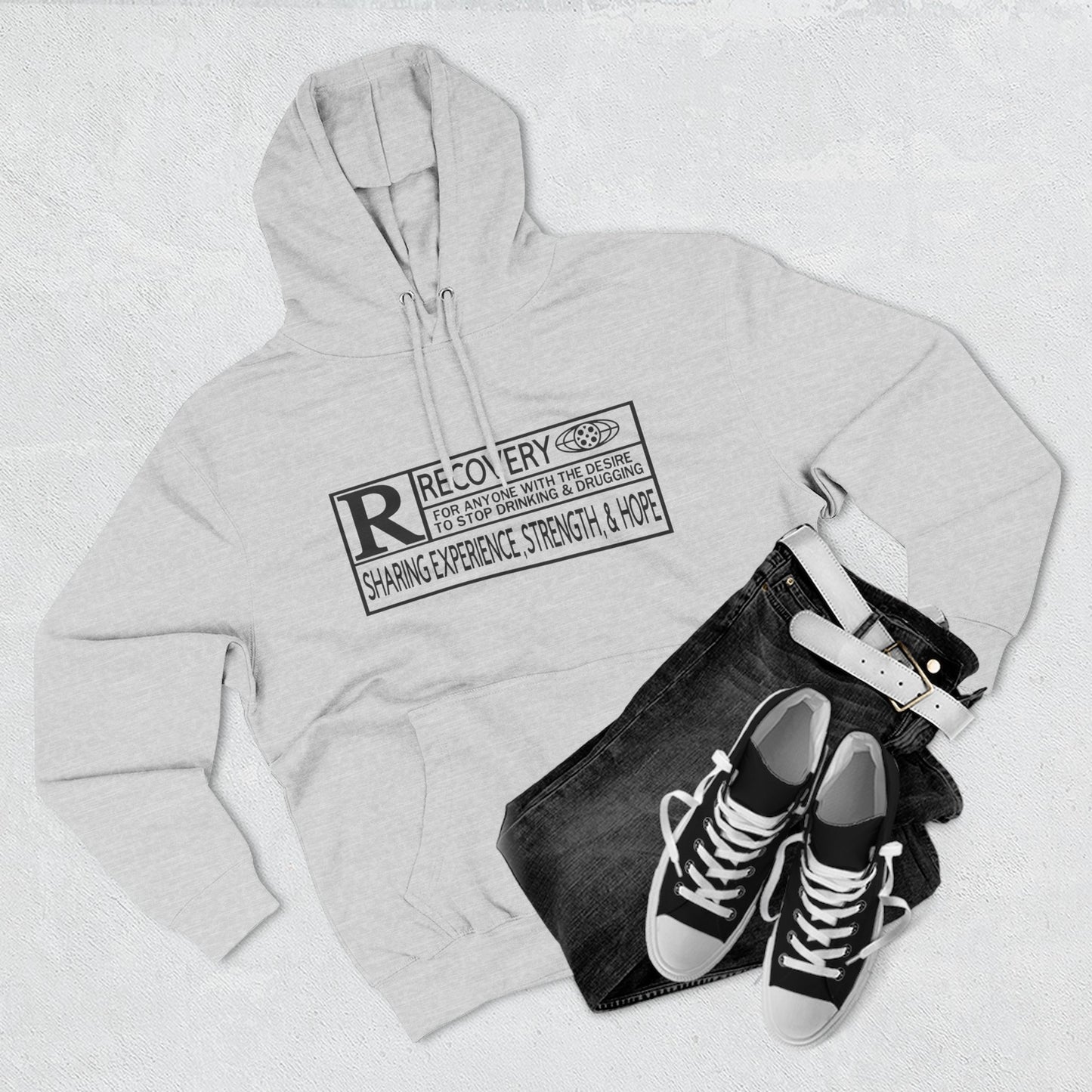 Recovery Hoodie – "Sharing Experience, Strength & Hope" Fleece Pullover
