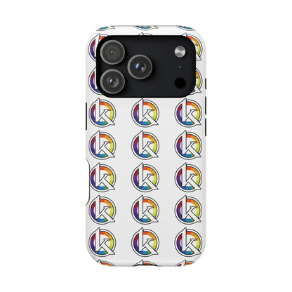 Custom Image Magnetic Impact-Resistant Phone Case — Rainbow Geometric Logo Pattern