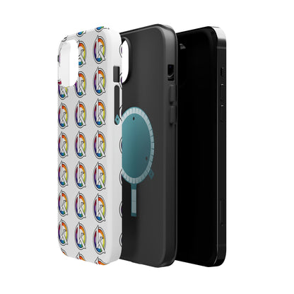 Custom Image Magnetic Impact-Resistant Phone Case — Rainbow Geometric Logo Pattern