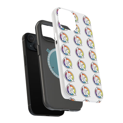 Custom Image Magnetic Impact-Resistant Phone Case — Rainbow Geometric Logo Pattern
