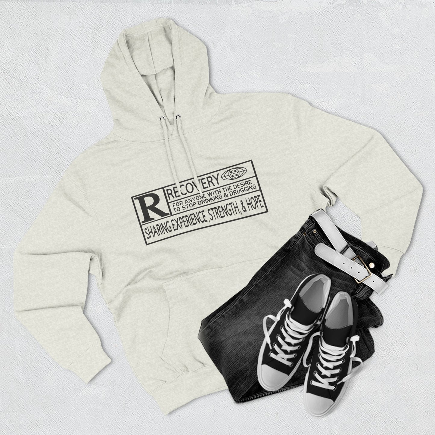 Recovery Hoodie – "Sharing Experience, Strength & Hope" Fleece Pullover