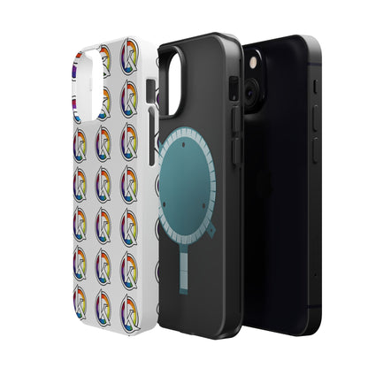 Custom Image Magnetic Impact-Resistant Phone Case — Rainbow Geometric Logo Pattern