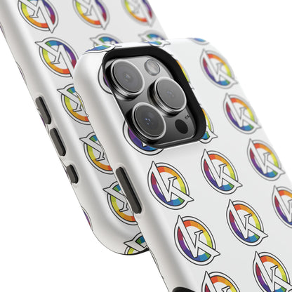 Custom Image Magnetic Impact-Resistant Phone Case — Rainbow Geometric Logo Pattern