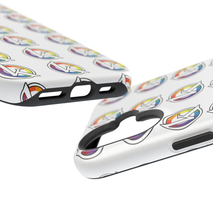 Custom Image Magnetic Impact-Resistant Phone Case — Rainbow Geometric Logo Pattern