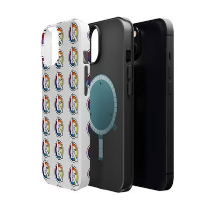 Custom Image Magnetic Impact-Resistant Phone Case — Rainbow Geometric Logo Pattern