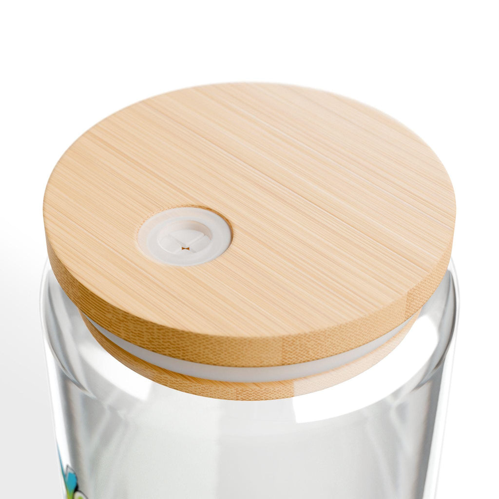 Colorful Graffiti Text Sipper Glass, 16oz | Bamboo Lid Straw Tumbler