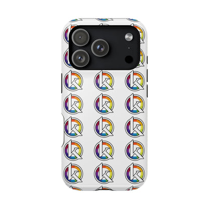 Custom Image Magnetic Impact-Resistant Phone Case — Rainbow Geometric Logo Pattern