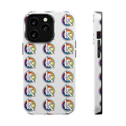 Custom Image Magnetic Impact-Resistant Phone Case — Rainbow Geometric Logo Pattern