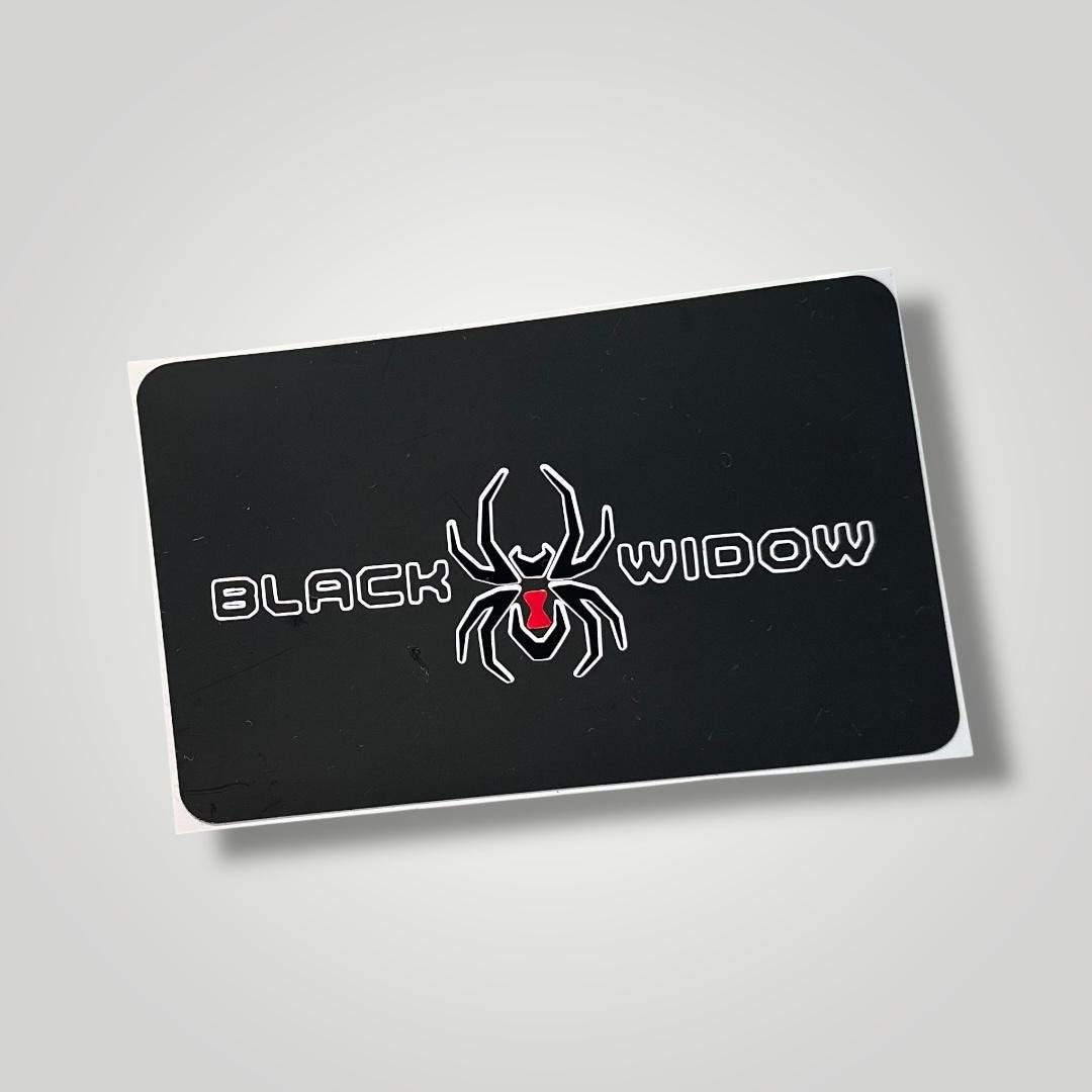 Black widow at4/at4x sunvisor warning label blackouts | (set of 2)