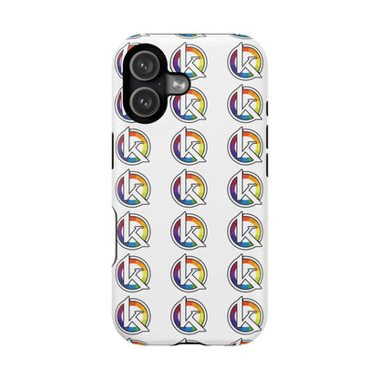 Custom Image Magnetic Impact-Resistant Phone Case — Rainbow Geometric Logo Pattern