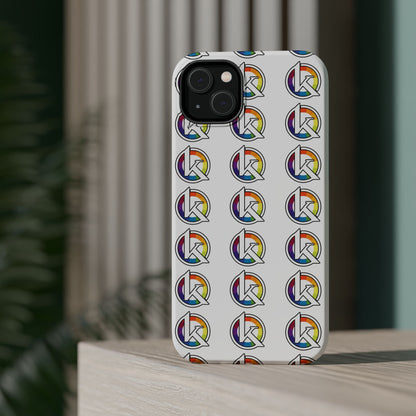Custom Image Magnetic Impact-Resistant Phone Case — Rainbow Geometric Logo Pattern