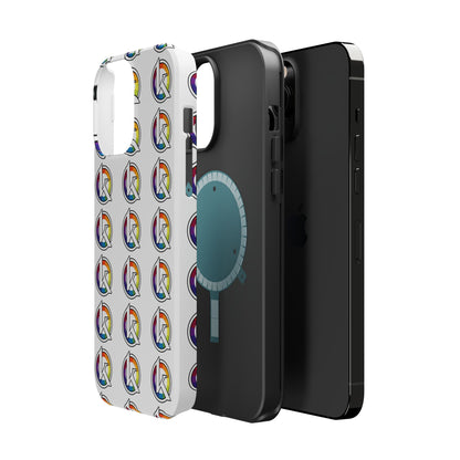 Custom Image Magnetic Impact-Resistant Phone Case — Rainbow Geometric Logo Pattern