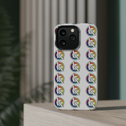 Custom Image Magnetic Impact-Resistant Phone Case — Rainbow Geometric Logo Pattern