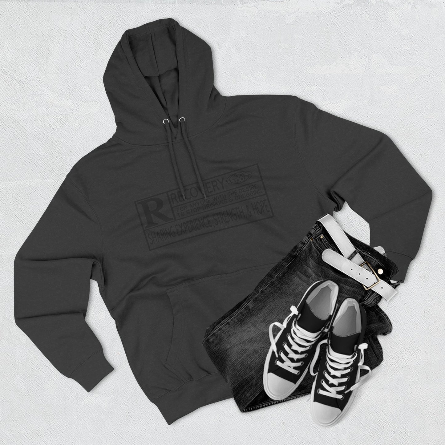Recovery Hoodie – "Sharing Experience, Strength & Hope" Fleece Pullover