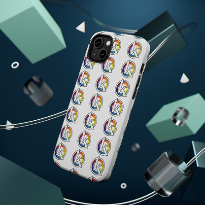Custom Image Magnetic Impact-Resistant Phone Case — Rainbow Geometric Logo Pattern