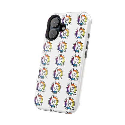 Custom Image Magnetic Impact-Resistant Phone Case — Rainbow Geometric Logo Pattern