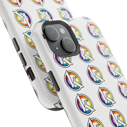 Custom Image Magnetic Impact-Resistant Phone Case — Rainbow Geometric Logo Pattern