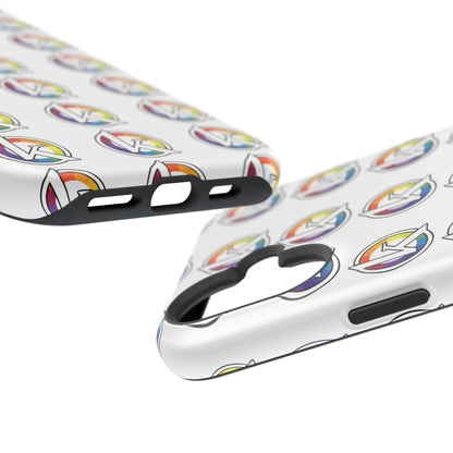 Custom Image Magnetic Impact-Resistant Phone Case — Rainbow Geometric Logo Pattern