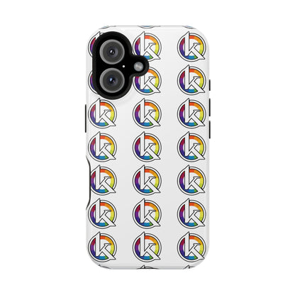 Custom Image Magnetic Impact-Resistant Phone Case — Rainbow Geometric Logo Pattern